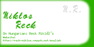 miklos reck business card